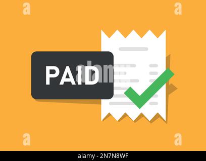 Success approved payment icon in flat style. Check mark notification vector illustration on isolated background. Invoice payday sign business concept. Stock Vector