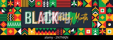 Black History Month Banner. African American History. February or October. Poster, card, background. Yellow Red Green abstract cultural traditional. Stock Vector