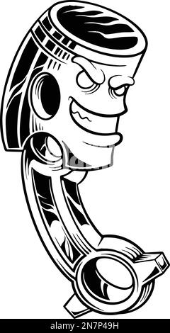 Angry engine hot piston rod logo cartoon illustrations vector for your ...