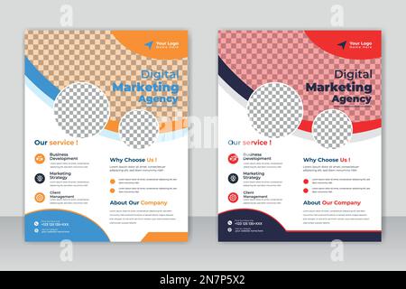 Business brochure flyer design a4 template.Corporate Business Flyer poster pamphlet brochure cover design layout background, two colors scheme, vector Stock Vector