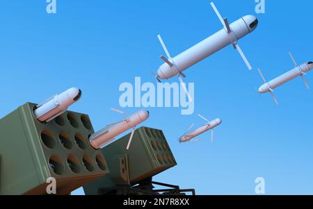 Swarm of Kamikaze - 3D Rendering Stock Photo