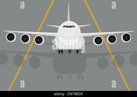 a big white cargo plane in the sky for cargo transportation transportation air mail cargo Stock Vector