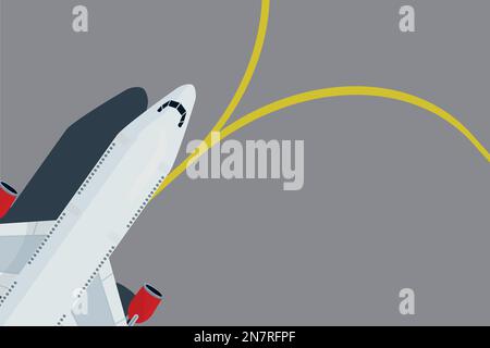 a white passenger plane at the airport background travel airplane flights Stock Vector
