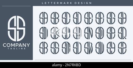 Abstract tube letter S logo design. Modern line capsule SS S letter logo vector. Stock Vector