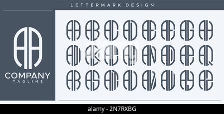 Abstract tube letter A logo design. Modern line capsule AA A letter logo vector. Stock Vector