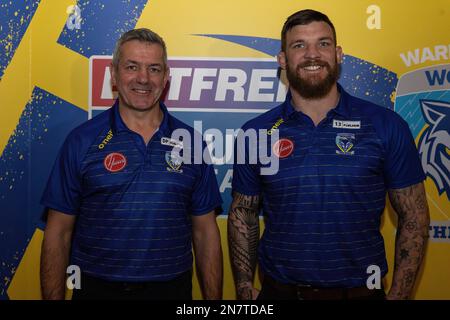 Manchester, UK. 11th Feb, 2023. Head coach Daryl Powell and Josh Mcguire of Warrington Wolves during the Super League media launch at Science and Industry Museum, Manchester, United Kingdom, 9th February 2023 (Photo by Mark Cosgrove/News Images) in Manchester, United Kingdom on 2/11/2023. (Photo by Mark Cosgrove/News Images/Sipa USA) Credit: Sipa USA/Alamy Live News Stock Photo