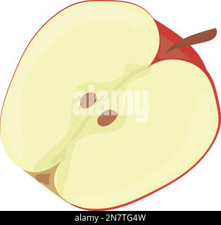 a red apple in cut vector illustration isolated on white background Stock Vector
