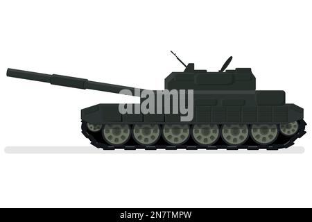 a big green battle tank for the army at war Stock Vector