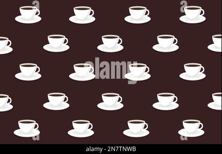 a texture pattern background for a cafe or restaurant from coffee cups for the kitchen Stock Vector