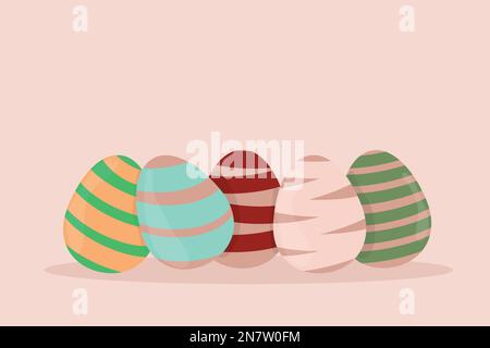 an easter eggs in different colors poster for easter for holiday religious Stock Vector