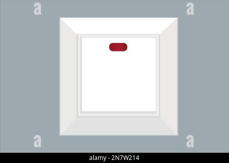 an electric light switch stylish on the wall with a red light bulb Stock Vector