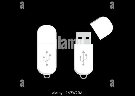 white usb flash drive electronics memory vector Stock Vector