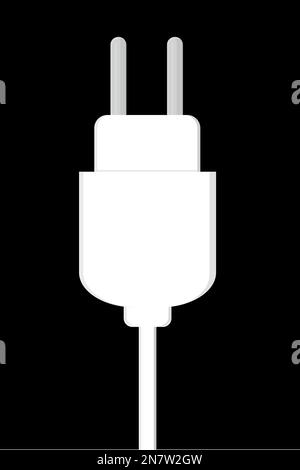 plug input to the socket for electronics white Stock Vector