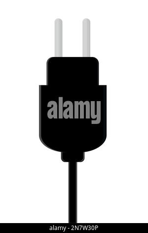 plug input to the socket for electronics black Stock Vector