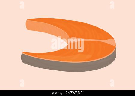 a steak red fish salmon vector illustration trout Stock Vector