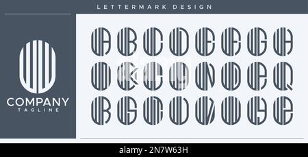 Abstract tube letter W logo design. Modern line capsule WW W letter logo vector. Stock Vector