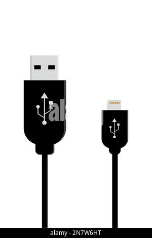 an usb input cable for computer or laptop Stock Vector