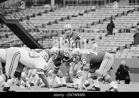 NFC Playoffs, San Francisco 49ers QB John Brodie in action, making