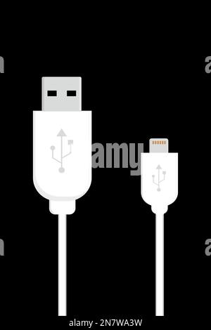 an usb input cable for computer or laptop Stock Vector