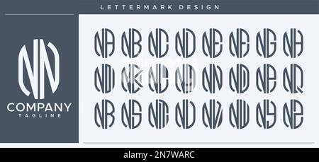 Abstract tube letter N logo design. Modern line capsule NN N letter logo vector. Stock Vector