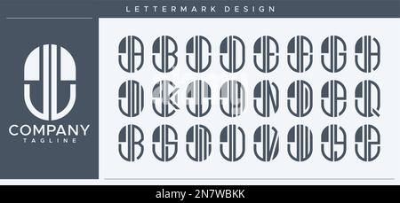 Abstract tube letter J logo design. Modern line capsule JJ J letter logo vector. Stock Vector