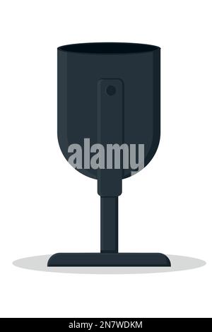 a black iron trash bin on white background isolated vector illustration Stock Vector
