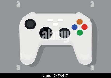 a joystick gamepad for game video console white color object on the background Stock Vector