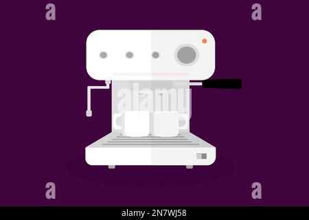 a carob coffee maker for two cups for delicious coffee kitchen appliances Stock Vector