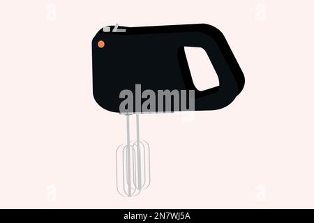 a black whisk mixer kitchen cooking appliances Stock Vector