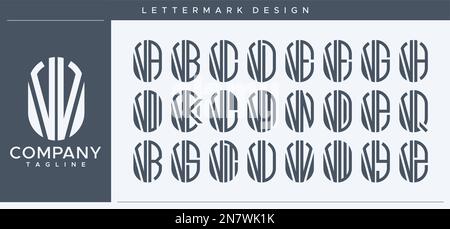 Abstract tube letter V logo design. Modern line capsule VV V letter logo vector. Stock Vector
