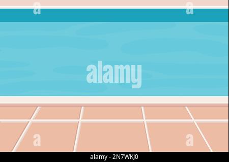 a blue water pool for swimming and relaxation Stock Vector