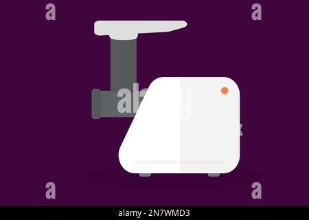 a meat grinder for cooking white color kitchen appliances Stock Vector