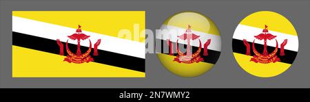 Brunei Flag set collection Vector Stock Vector