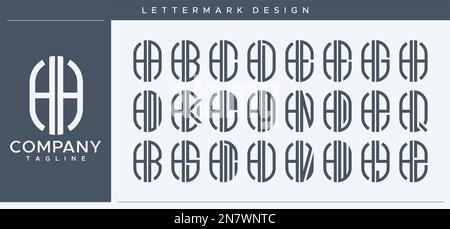 Abstract tube letter H logo design. Modern line capsule HH H letter logo vector. Stock Vector
