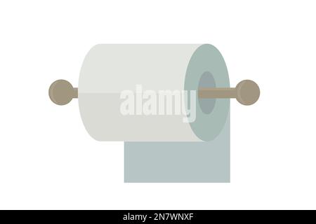 a toilet paper roll on iron holder item isolated on white background vector Stock Vector