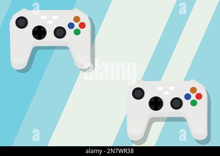 a joystick gamepad for game video console white color object on the background Stock Vector