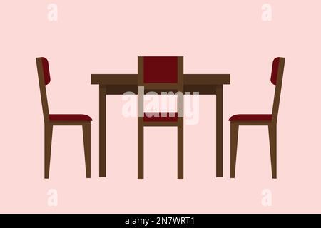 a Kitchen chairs and table for dinner vector illustration Stock Vector