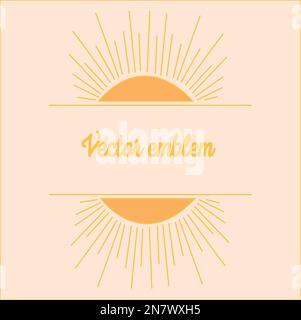 a Vector boho icon and symbols - sun logo design templates - abstract design elements for decoration in modern minimalist style Stock Vector