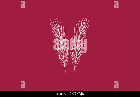 vector wheat spikelet logo background symbol icon Stock Vector