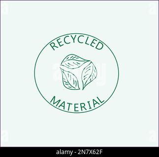 a recycled material vector emblem logo in minimalistic style Stock Vector