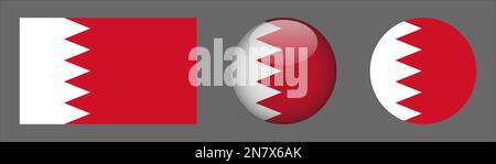 Bahrain Flag set collection Vector Stock Vector