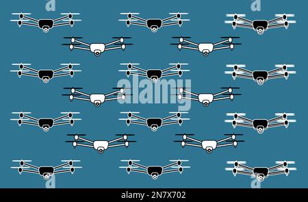 drones for delivery quadcopters on the background texture Stock Vector