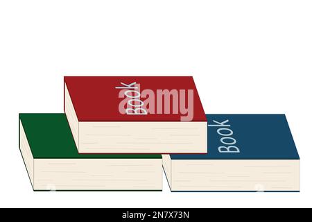 set of books of different colors on a white background vector illustration Stock Vector