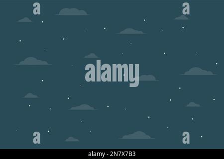 night sky with clouds and stars vector illustration background texture Stock Vector