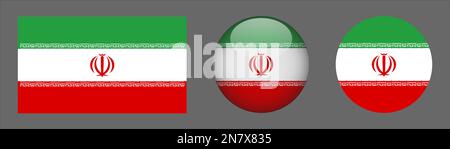 Iran Flag set collection Vector Stock Vector