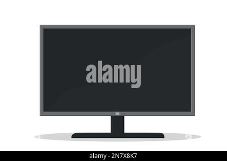 a big widescreen monitor tv on stand vector graphic isolated Stock Vector