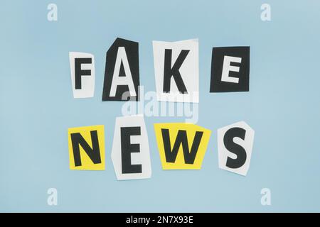 fake news words in various letter font style Stock Photo