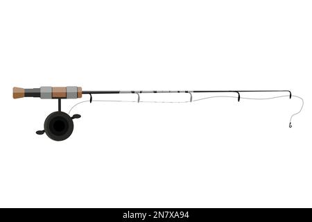 a fishing rod spinning on a white background vector illustration Stock Vector