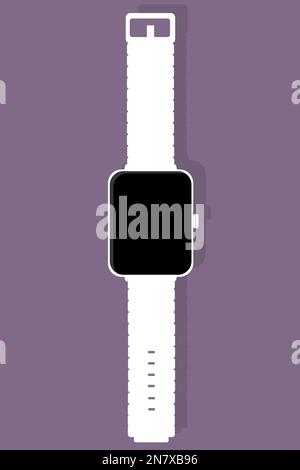 white smart watch on the white background fitness tracker Stock Vector