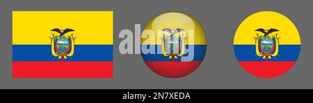 Ecuador Flag set collection Vector Stock Vector